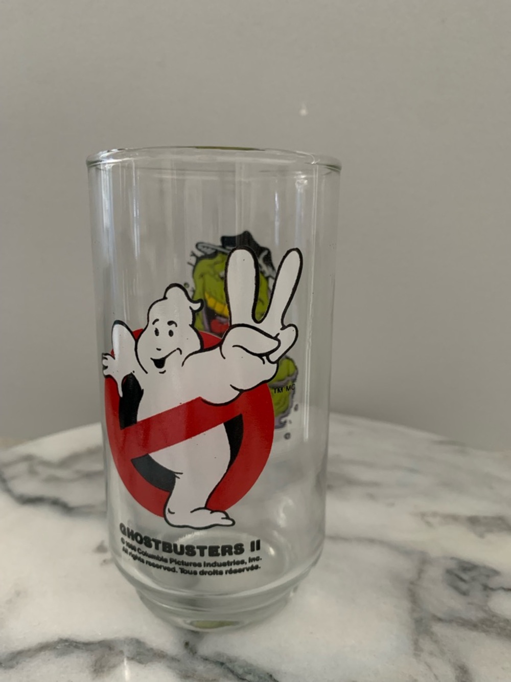 1989 Columbia Pictures Ghostbusters II Slimer 5" Tall Glass Cup
